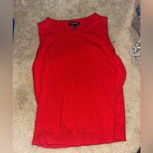 Basic red thick strap cotton casual tank